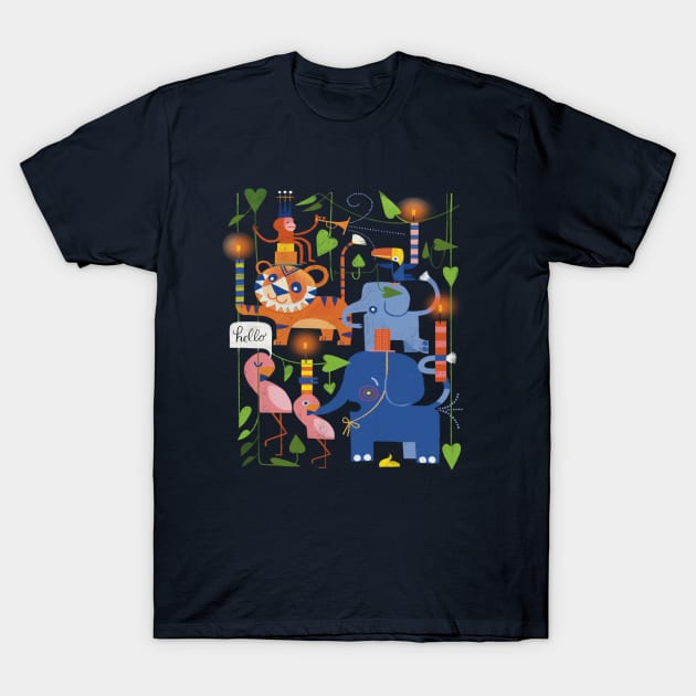 A Jungle Celebration T-Shirt by Kath Waxman Illustration